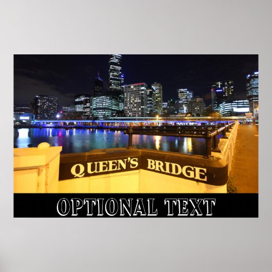 Melbourne CBD Queens Bridge Stadtlichter Poster (Vorne)