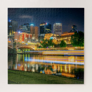 Melbourne City Cityscape am Night Jigsaw Puzzle