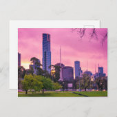 Melbourne City Hübsch in Pink Postkarte (Vorne/Hinten)