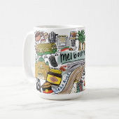 Melbourne City Illustration Mug, White Kaffeetasse (Vorderseite Links)