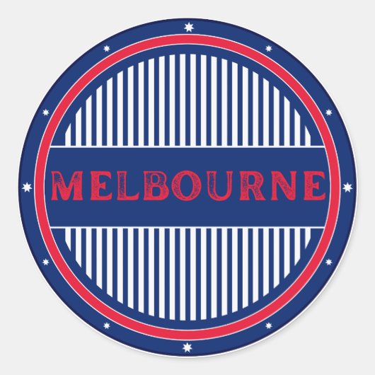 Melbourne City Pride Emblem – Australian Identity Runder Aufkleber (Vorderseite)