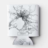 Melbourne City Street Map - schwarz Dosenkühler (Rückseite)