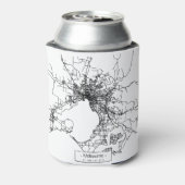 Melbourne City Street Map - schwarz Dosenkühler (Kanne Rückseite)