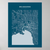Melbourne Dark Blue City Map Poster (Vorne)