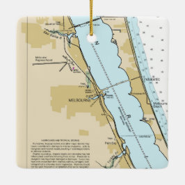 Melbourne Florida Chart Keramikornament