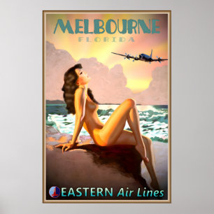 Melbourne Florida Eastern Air Lines Reiseplakat Poster