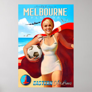 Melbourne Florida Fliegen Eastern Air Lines Neue R Poster