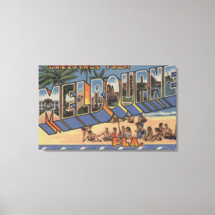 Melbourne, Florida - Große Buchstabenszenen Leinwanddruck
