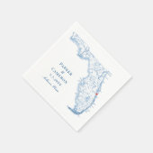 Melbourne Florida Map Elegante Wedding Serviette (Ecke)