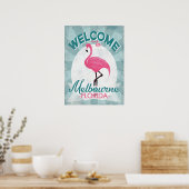 Melbourne Florida Pink Flamingo Retro Poster (Küche)