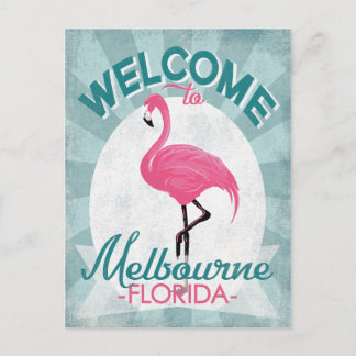 Melbourne Florida Pink Flamingo Retro Postkarte