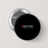 Melbourne Florida Retro Tropisches Design Button (Vorne & Hinten)