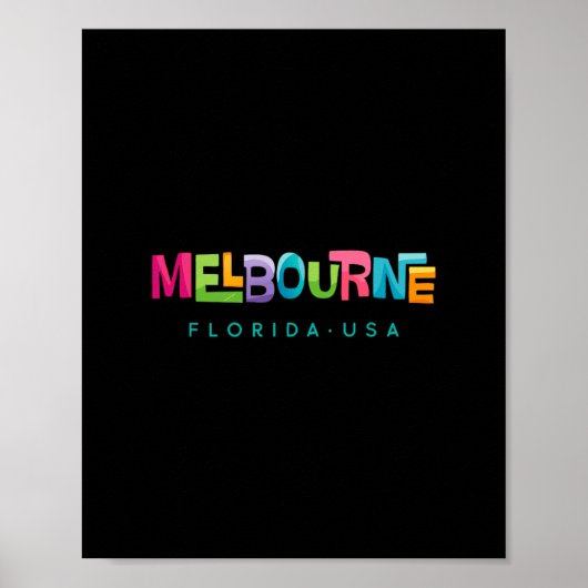 Melbourne Florida Retro Tropisches Design Poster (Vorne)