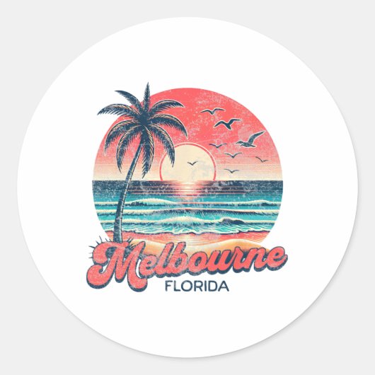 Melbourne Florida  Runder Aufkleber (Vorderseite)