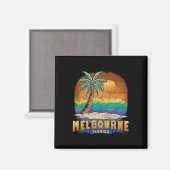 Melbourne Florida Vintag Distressed Souvenir Magnet (Vorderseite/Rückseite)