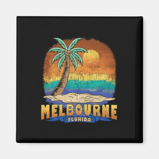Melbourne Florida Vintag Distressed Souvenir Magnet (Vorne)