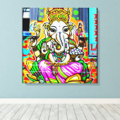 Melbourne Graffiti Street Art Ganesh Elephant Neon Leinwanddruck (Insitu (Holzboden))