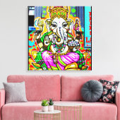 Melbourne Graffiti Street Art Ganesh Elephant Neon Leinwanddruck (Insitu (Wohnzimmer))