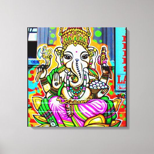 Melbourne Graffiti Street Art Ganesh Elephant Neon Leinwanddruck (Vorderseite)