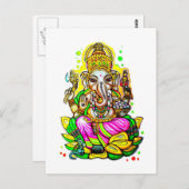 Melbourne Graffiti Street Art Ganesh Elephant Neon Postkarte (Vorne/Hinten)