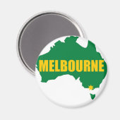 Melbourne Green and Gold Map Magnet (Vorderseite/Rückseite)