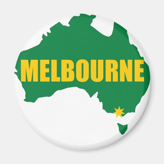 Melbourne Green and Gold Map Magnet (Vorne)