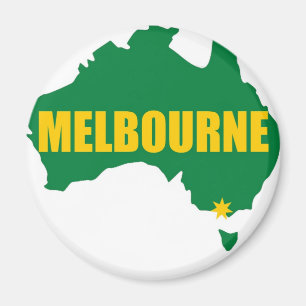 Melbourne-Grün und Goldkarte Magnet