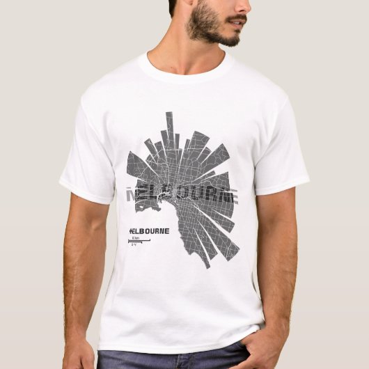 Melbourne-Karten-T - Shirt (Vorderseite)