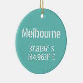 Melbourne Latitude Longitude Keramik Ornament (Rechts)