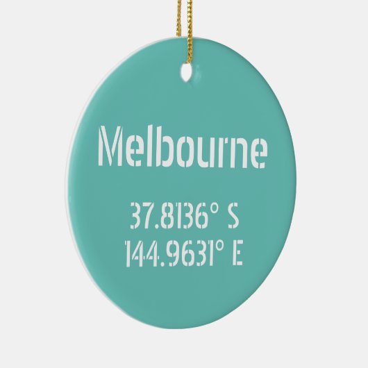 Melbourne Latitude Longitude Keramik Ornament (Rechts)