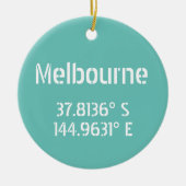 Melbourne Latitude Longitude Keramik Ornament (Vorne)