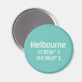 Melbourne Latitude Longitude Magnet (Vorderseite/Rückseite)
