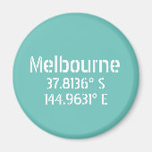 Melbourne Latitude Longitude Magnet (Vorne)