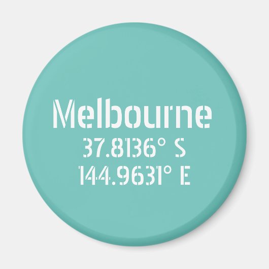 Melbourne Latitude Longitude Magnet (Vorne)