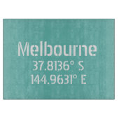 Melbourne Latitude Longitude Schneidebrett (Vorderseite)