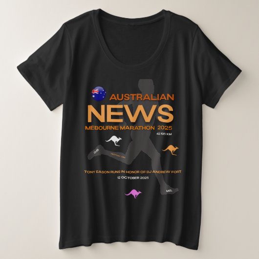 Melbourne Marathon 2025 T - Shirt (Design vorne)