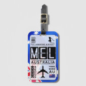 Melbourne MEL Flughafen-Code Gepäckanhänger (Vorderseite Vertikal)