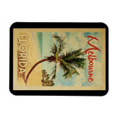 Melbourne Palm Tree Vintage Travel Magnet (Horizontal)