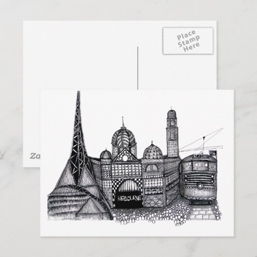Melbourne Postkarte (Vorne/Hinten)