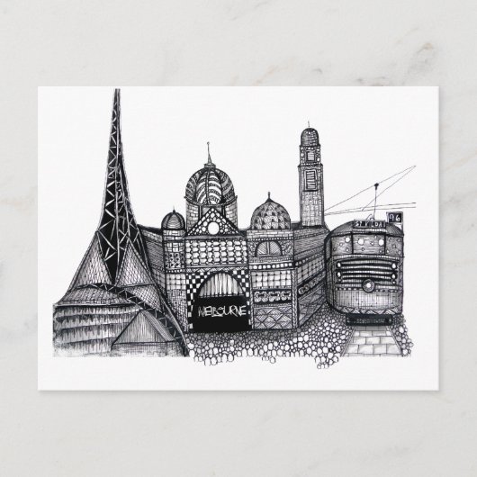 Melbourne Postkarte (Vorderseite)