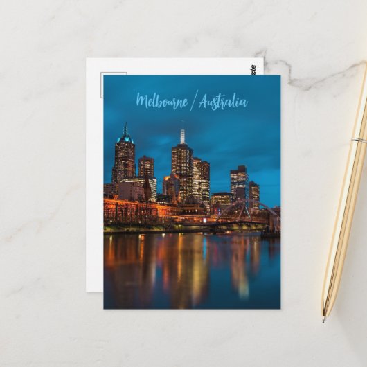 Melbourne Postkarte (Vorderseite/Rückseite Beispiel)
