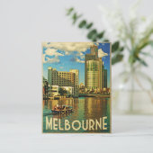 Melbourne Skyline Australia Postkarte (Stehend Vorderseite)