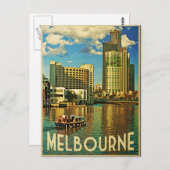 Melbourne Skyline Australia Postkarte (Vorne/Hinten)