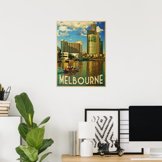 Melbourne Skyline Australien Poster (Heimbüro)