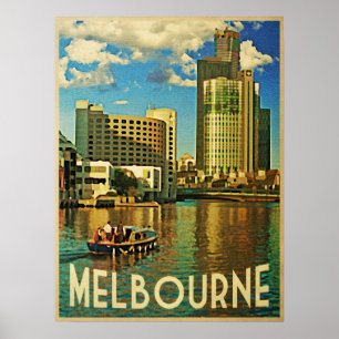 Melbourne Skyline Australien Poster