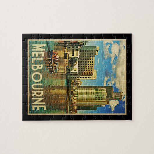Melbourne Skyline Australien Puzzle (Horizontal)