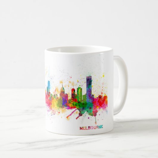Melbourne-Skyline Kaffeetasse (VorderseiteRechts)