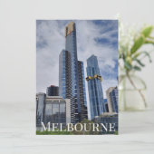 Melbourne-Skyline-Panorama-Postkarte Einladung (Stehend Vorderseite)