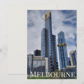Melbourne-Skyline-Panorama-Postkarte Einladung (Vorne/Hinten)