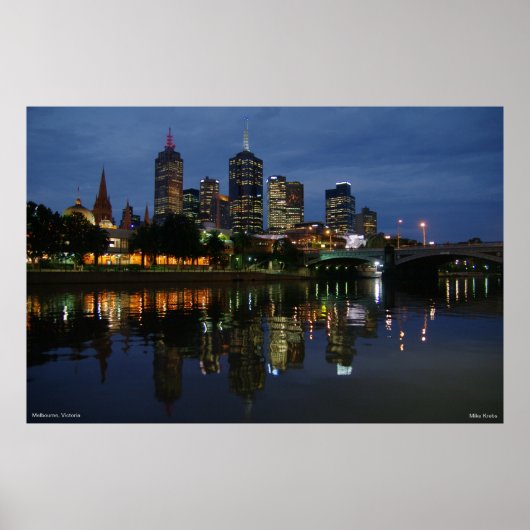 Melbourne Skyline Poster (Vorne)